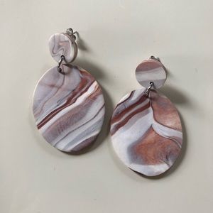 🌟 Statement Earrings, marble polymer clay, handmade